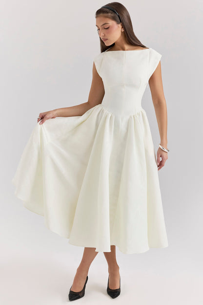 LUMI – VESTIDO SIN ESPALDA CON HOMBROS CAÍDOS