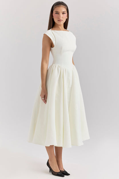 LUMI – VESTIDO SIN ESPALDA CON HOMBROS CAÍDOS