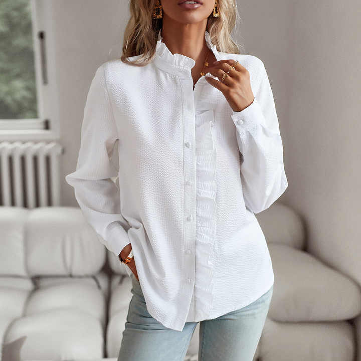 Grace – Blusa de Botones con Volantes