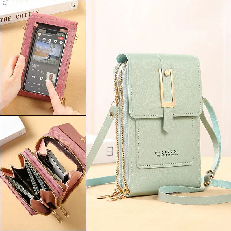 Bolso de Cuero Cruzado para Teléfono Móvil