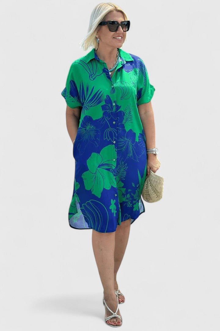 LUCY – VESTIDO CAMISERO TROPICAL BLOOM
