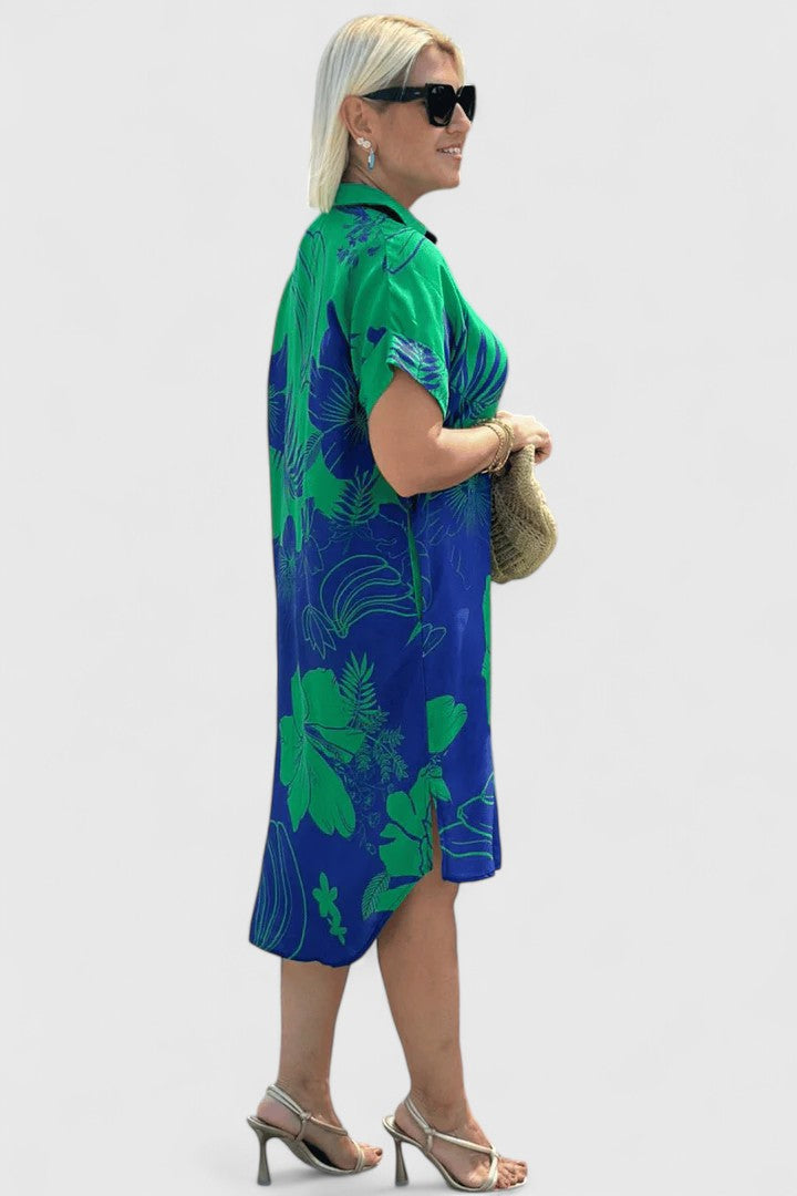 LUCY – VESTIDO CAMISERO TROPICAL BLOOM