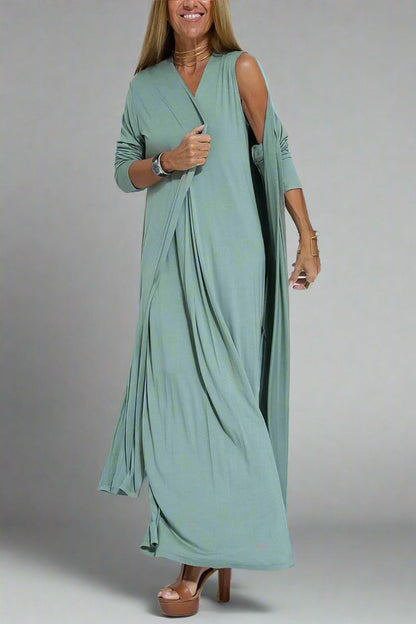 Elfriede | Vestido Maxi Elegante con Cárdigan Gratis para Cada Ocasión