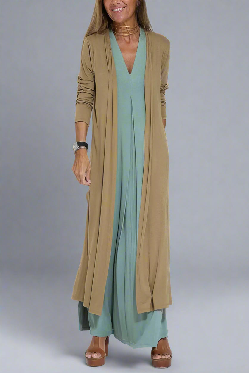 Elfriede | Vestido Maxi Elegante con Cárdigan Gratis para Cada Ocasión
