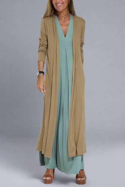 Elfriede | Vestido Maxi Elegante con Cárdigan Gratis para Cada Ocasión